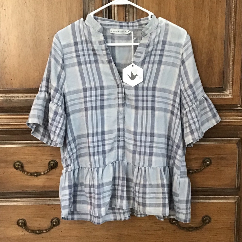 Plaid Ruffle Top